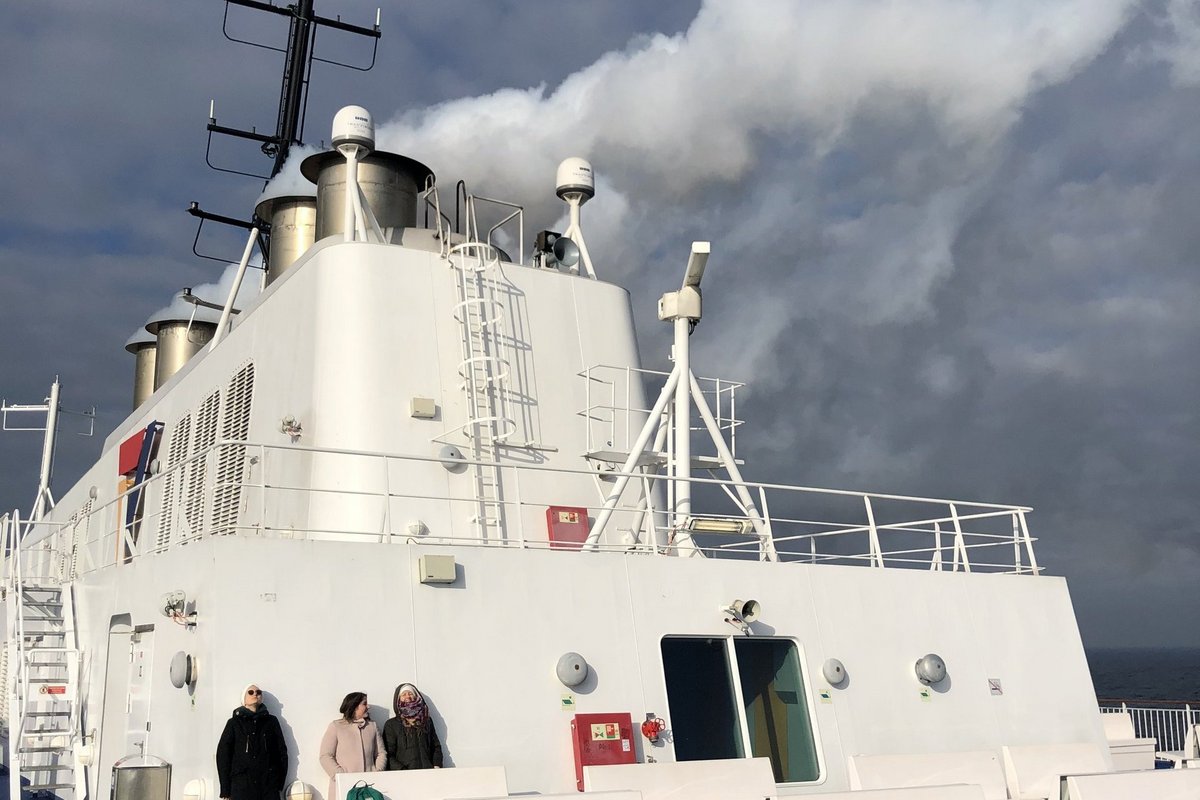 Schiff Außenbereich bei der Fahrt nach Schweden 